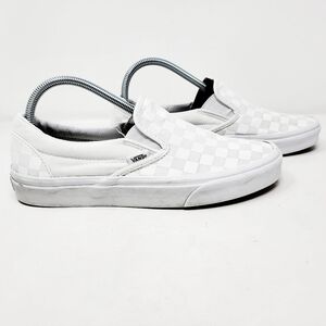 Vans Slip On sneakers White/Grey Checkered "Off The Wall" size 8